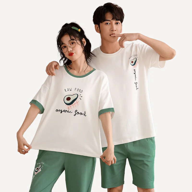 Новый Пижамный комплект для пары мужчин и женщин Повседневная Пижама из 100%