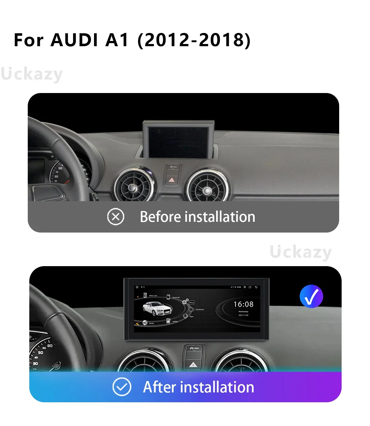 8-ядерный Android 13 беспроводной автомобильный радиоприемник для AUDI A1 2012-2018 Видео