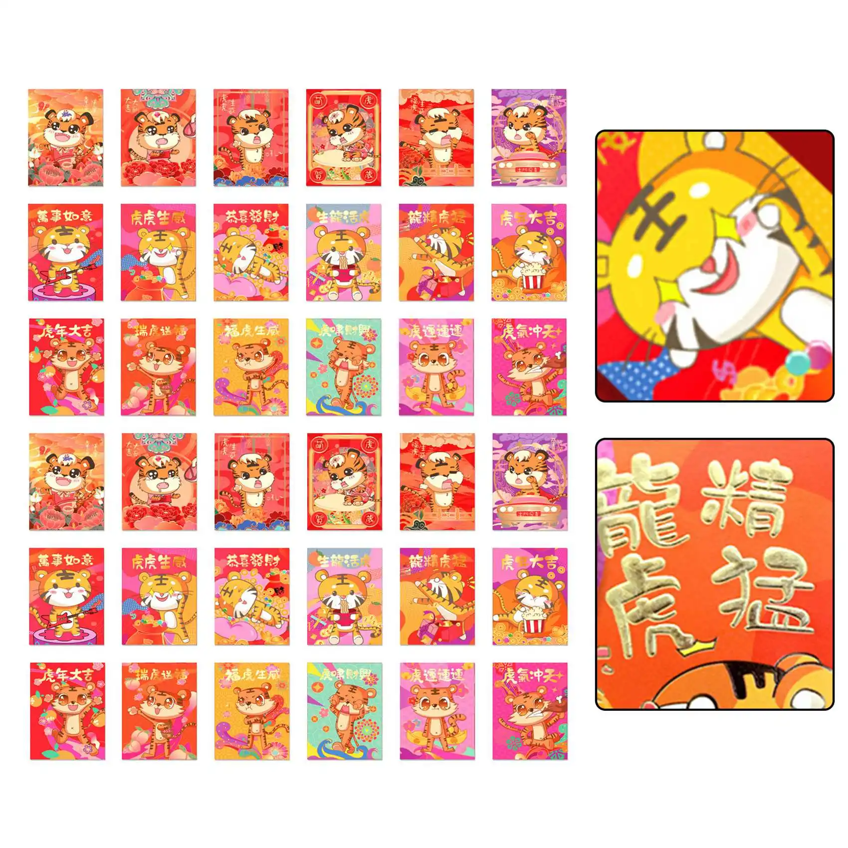

AT14 New Year Red Envelope Cartoon Tiger Red Packet 2022 New Year Red Envelopes For Spring Festival Wedding