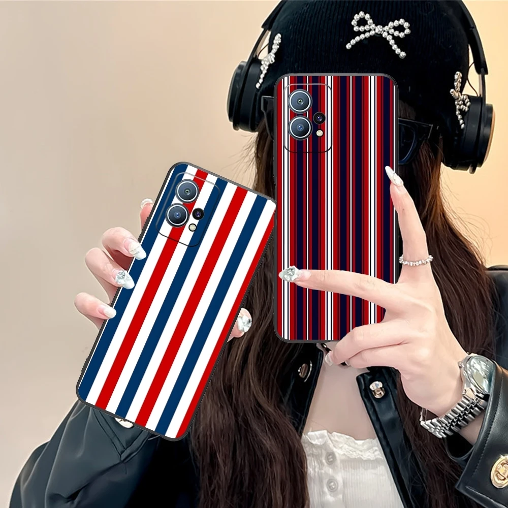 Чехол для мобильного телефона с красной и синей полосой Huawei P60 P50 P40 P30 P20 P10 P9 P8 Pro Lite