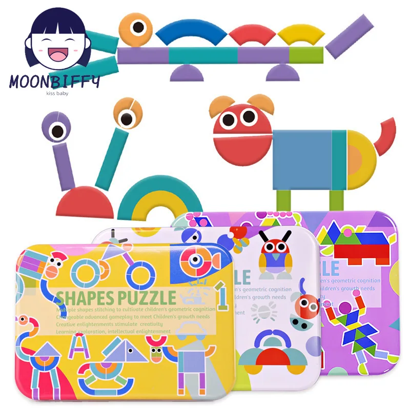 

Baby Wooden Animal 3D Jigsaw Puzzle Toy Colorful Tangram Kids Montessori Educational Sorting Games Children Gift Interactive Toy
