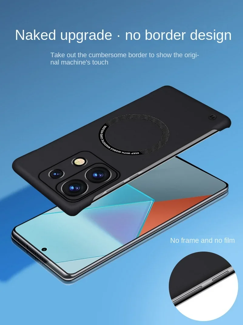 Матовый ультратонкий чехол без рамки из поликарбоната для Xiaomi Redmi Note 13 Pro Plus Note13