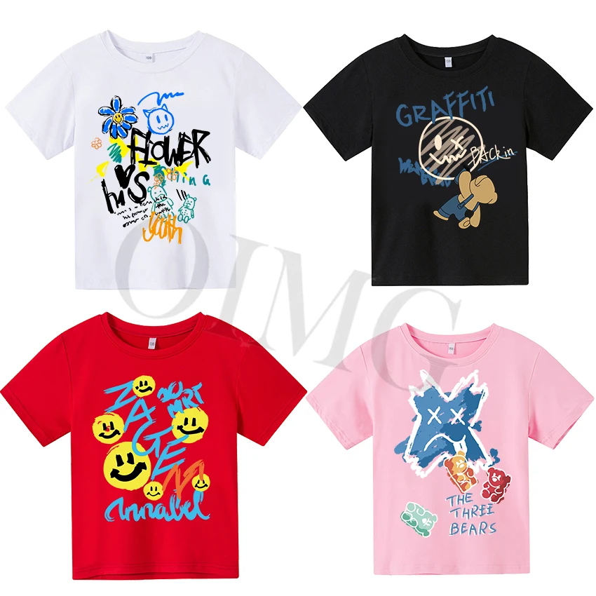 

2022 Summer Glamour T-shirt Cute T-shirt Boy Clothes Girl Clothes Print Age Range Sleeve Style Sleeve Length(cm) Fit Collar