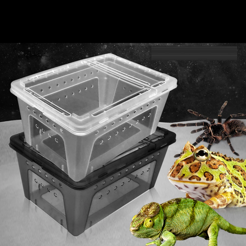 

20pcs Clear Plastic Reptile Spider Lizard Scorpion Beetle Insect Breathable Breeding Feeding Box Terrariums Container