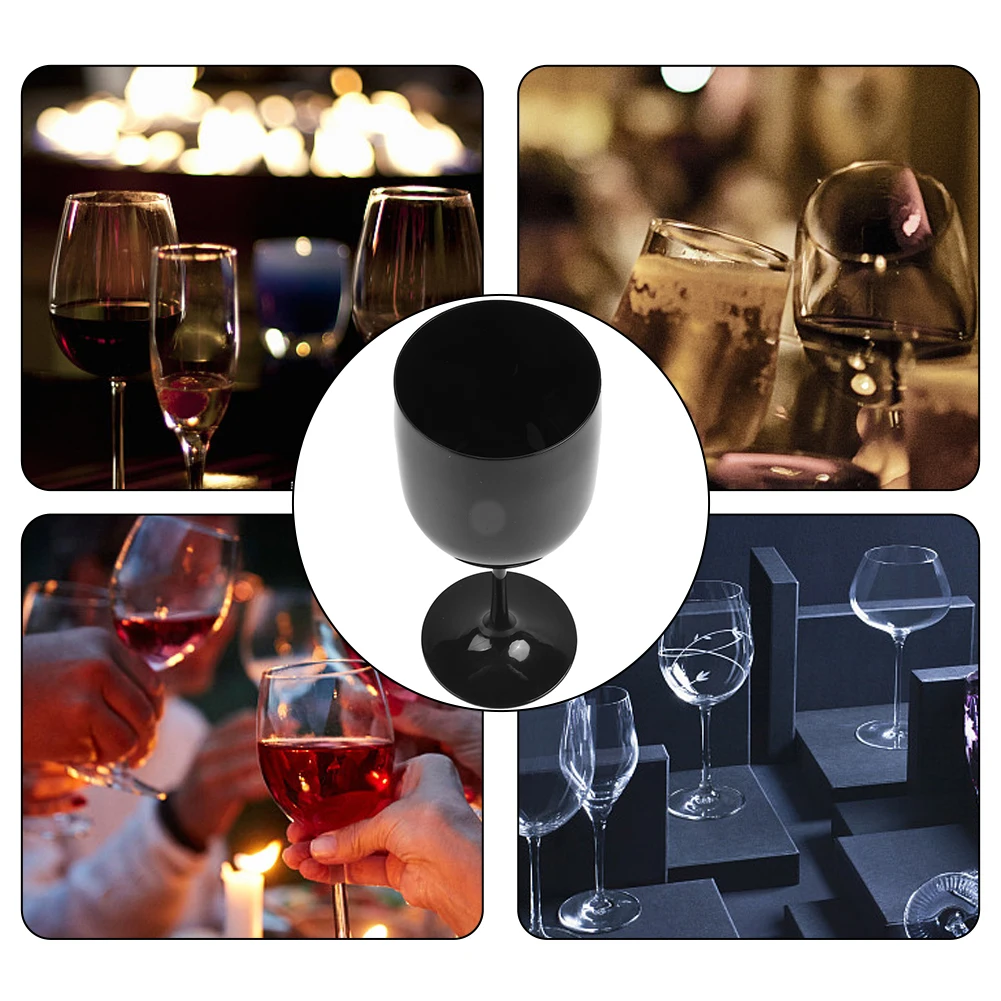

Goblet Plastic Wine Glasses Cocktail Champagne Goblet For Bar Party White/Red/Black For Birthday Wedding For Home Fast Shipping
