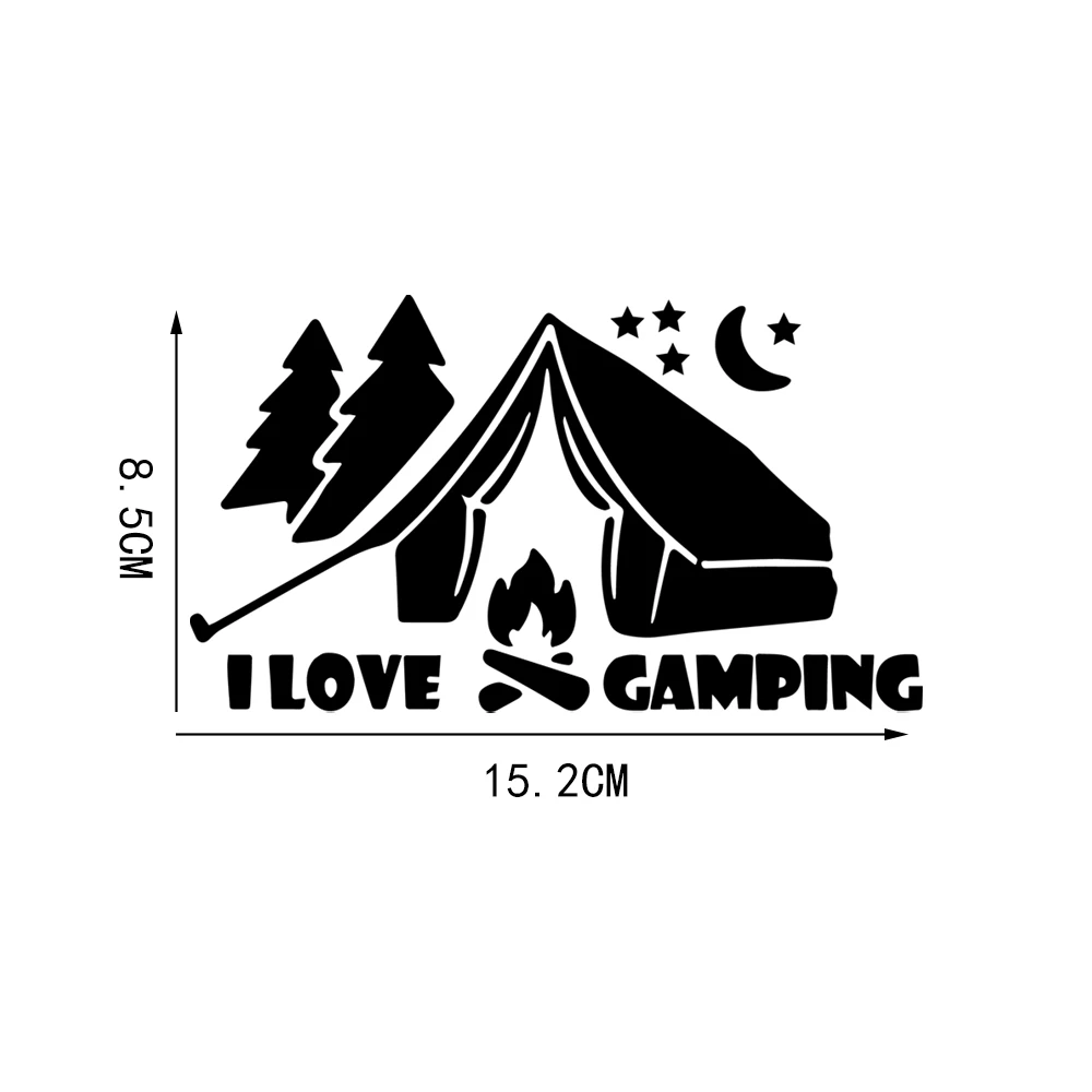 

I Love Camping Tent Car Stickers Waterproof Vinyl Decals Body Windows Decor Accessories 15.2*8.5cm