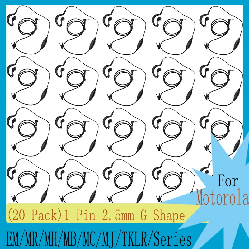 RISENKE Earpiece EM1000 MR350R MH230R MC220R XTR446 SX900 FV200 T5600 T9500R for Motorola Talkabout Walkie Talkie Headset(20PCS)