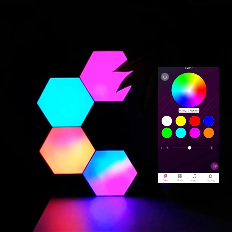

Modern simple new creative led hexagonal app decorative honeycomb wall lamp