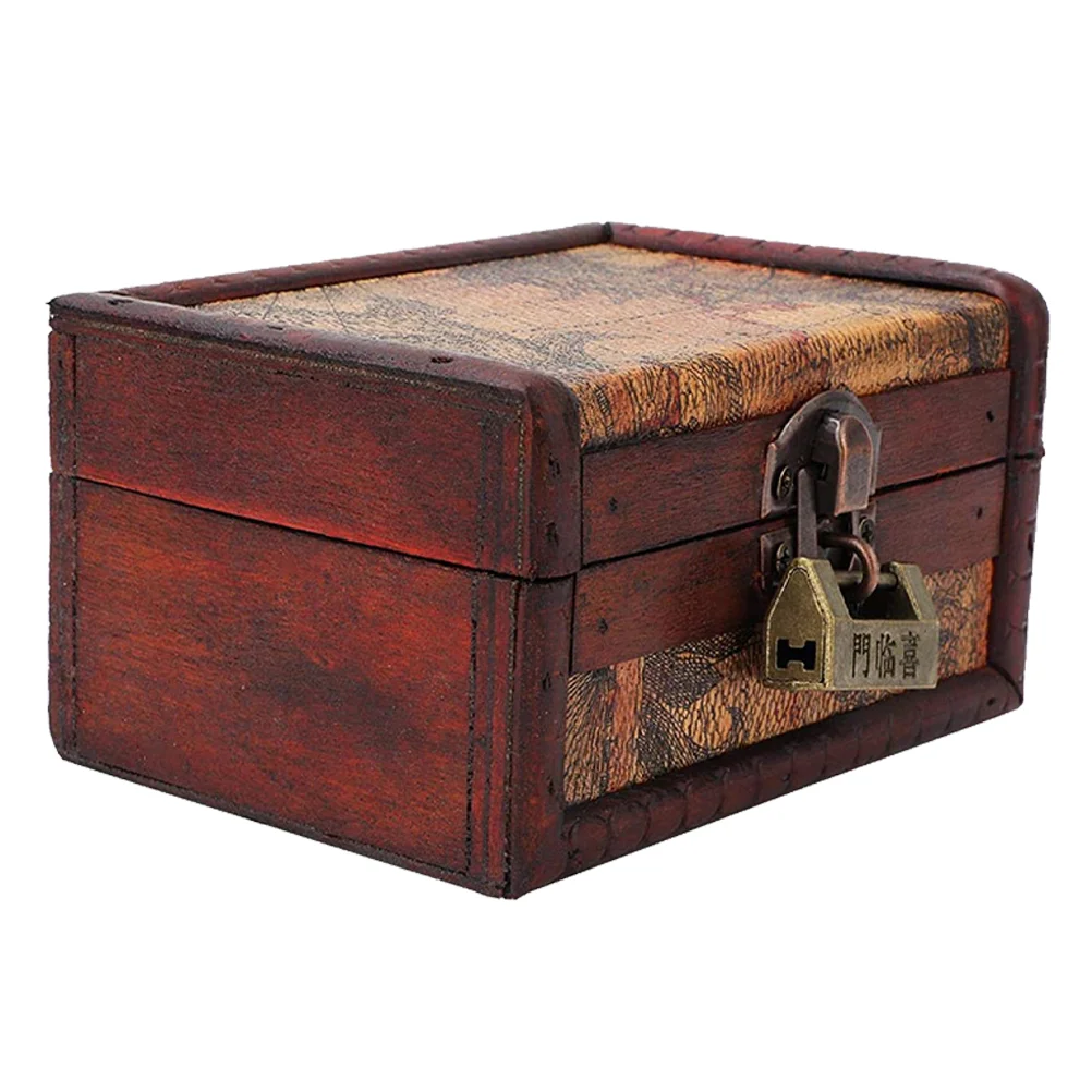 

Retro Desktop Jewelry Container Home Sundries Organizer Wooden Storage Case