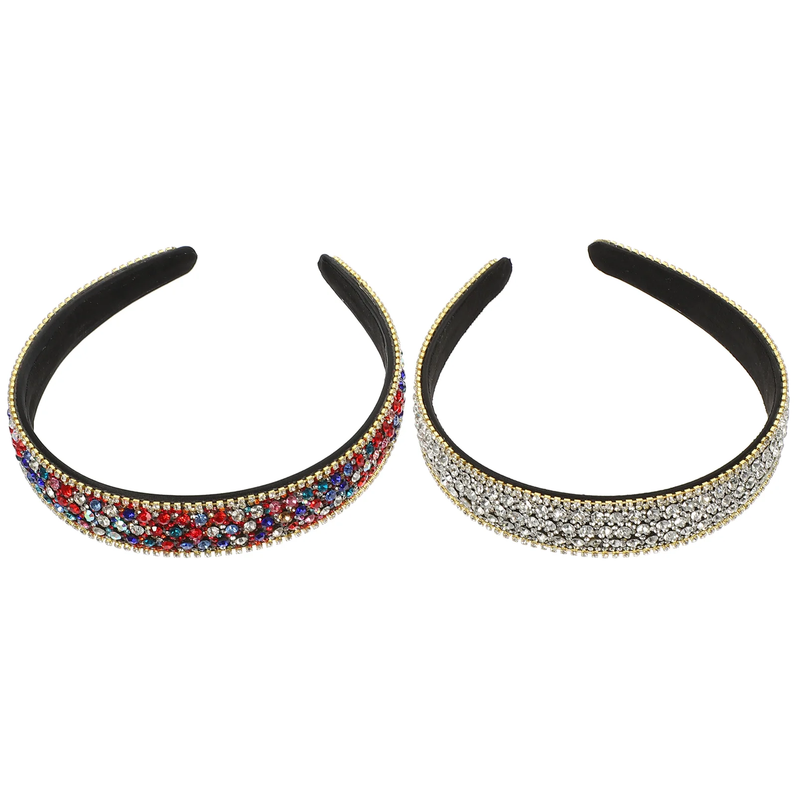 

Блестящие аксессуары для волос, модный головной убор, обручи с драгоценными камнями для женщин, 2 шт.