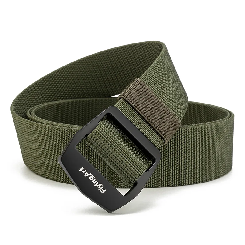 

Long size Hot Selling Simple Fashion Quick Drying Metal Button Thickened Soft Nylon Elastic Tactical Men's Belt