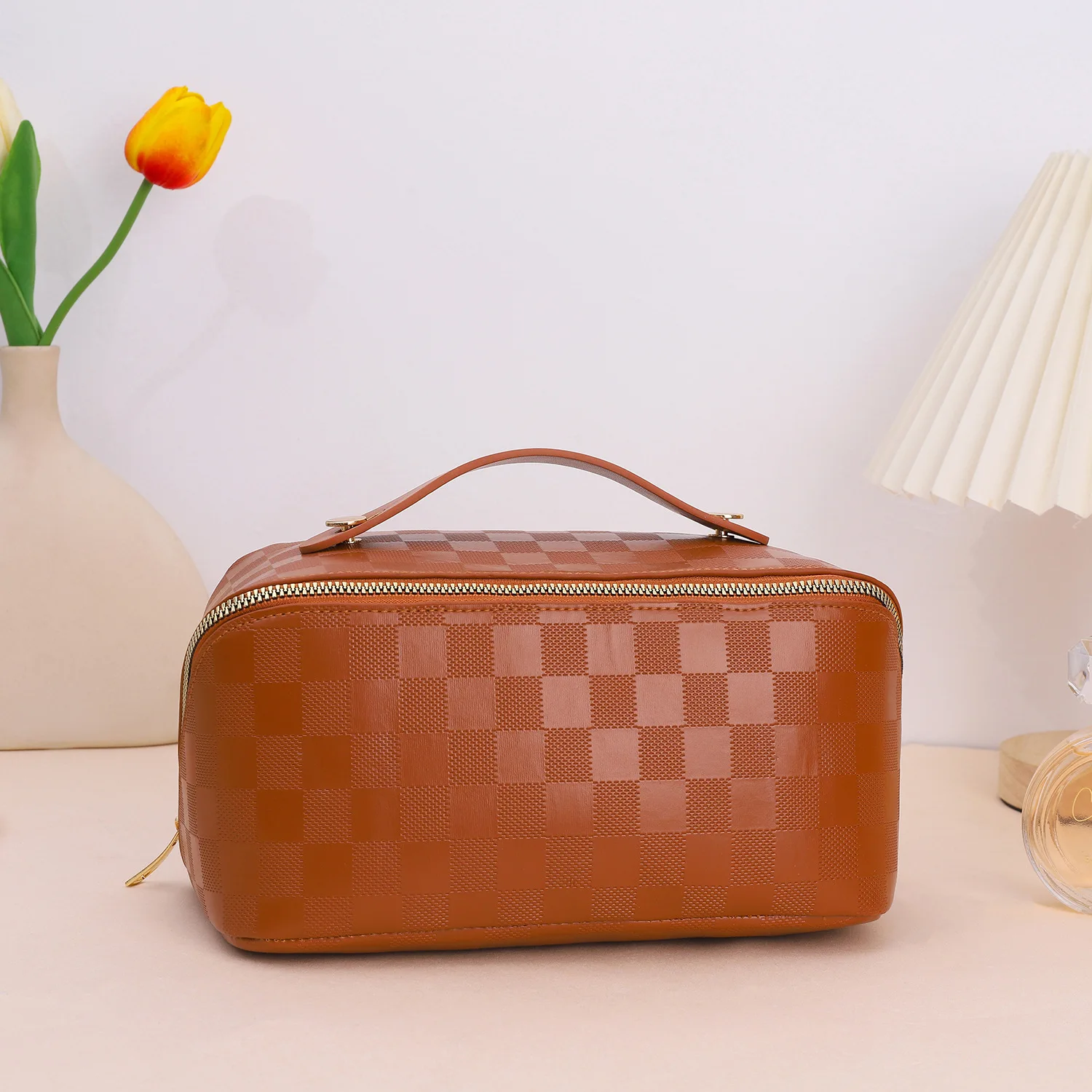 2022 New Leather Retro Organ Pillow Makeup Storage Suitcase