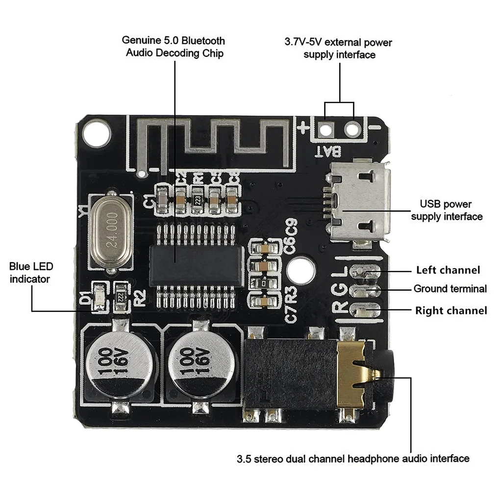 

Car Speaker Bluetooth-compatible Stereo Sound Amplifier Board Amp Module