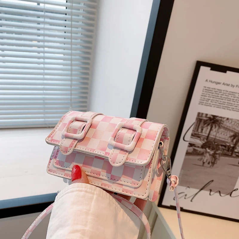 

Fashion Plaid Pattern Female Shoulder Crossbody Bag Casual Ladies Purse Handbags Small Square Portable Women Messenger Bags