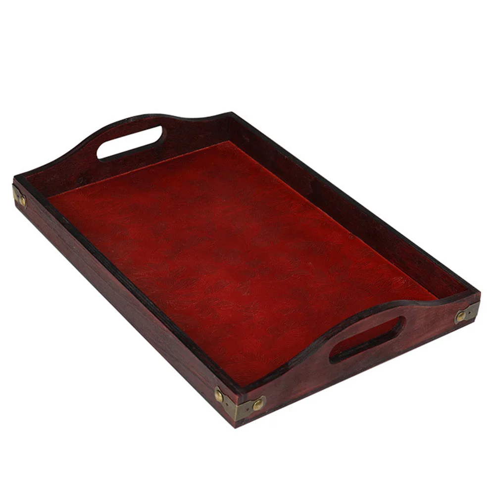 

Tray Wood Servingtea Wooden Plate Board Dessert Plain Platter Breakfast Rustic Hotel Versatile Rectangular Storage