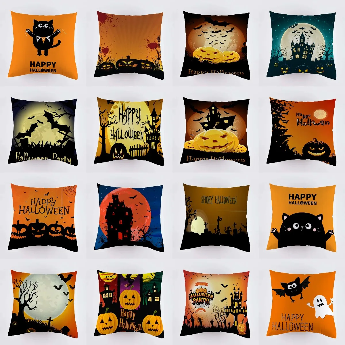 Decorative Halloween Pillowcase Polyester Square Cushion Cover Throw Pillows Bed Couch Home Decor Dakimakura