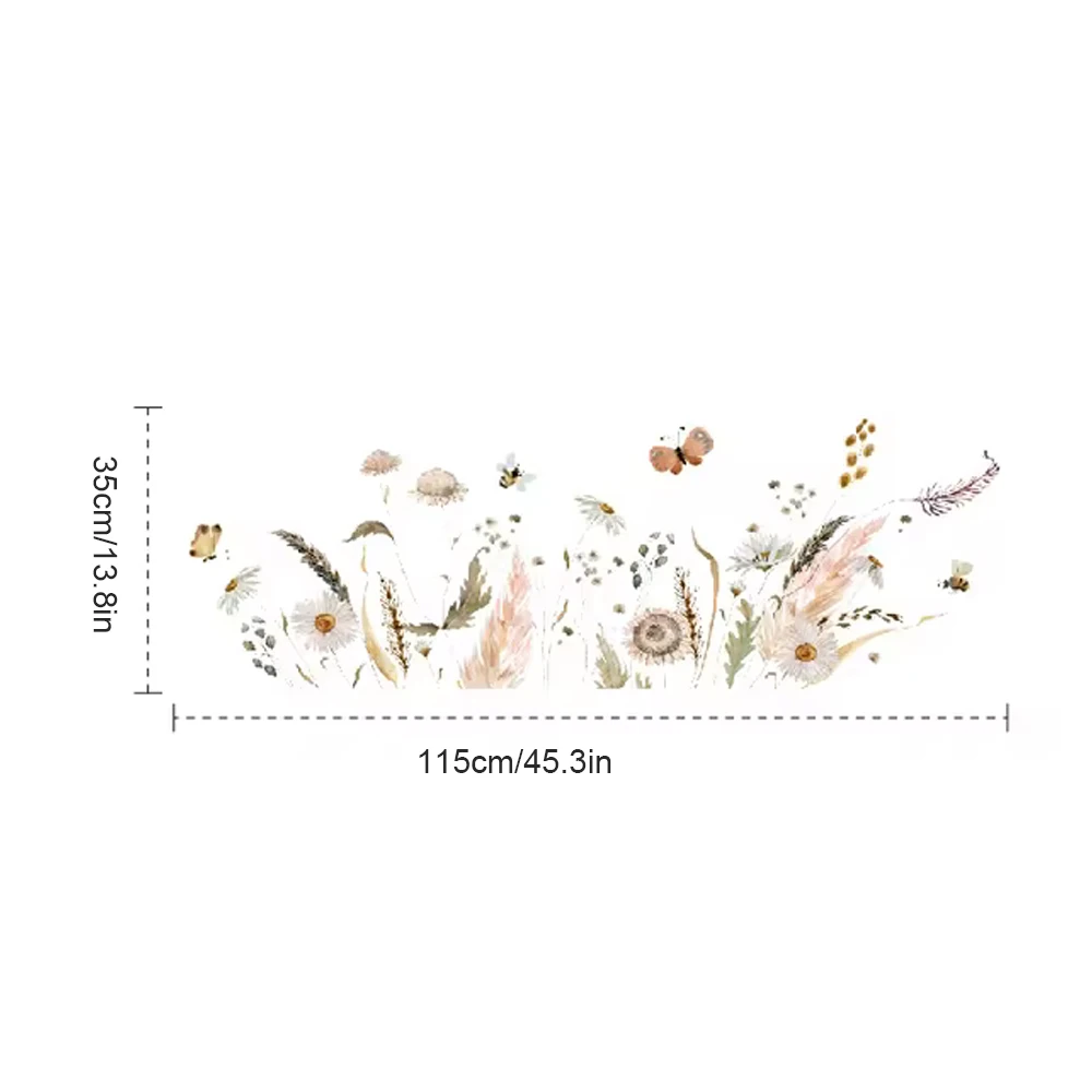 Настенные стикеры в стиле бохо с изображением диких цветов для кухни стеклянный