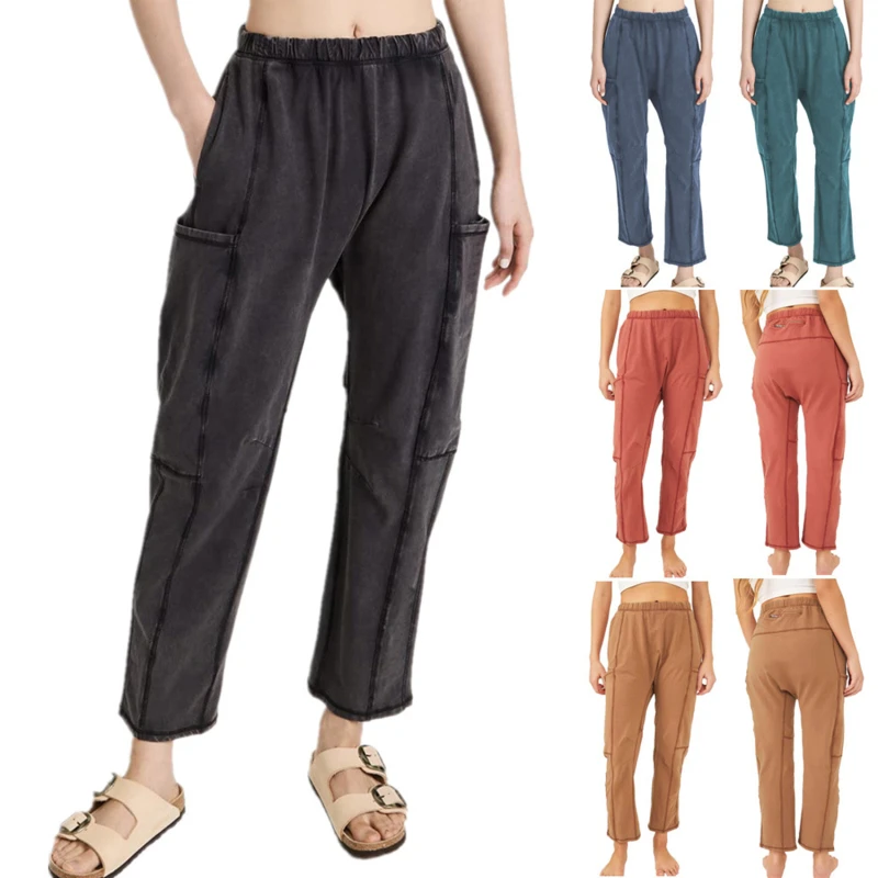 

Straight Leg Cargo Pants Women High Waist Casual Pants Vintage Y2k Streetwear Stretch Wide Leg Trousers Fashion