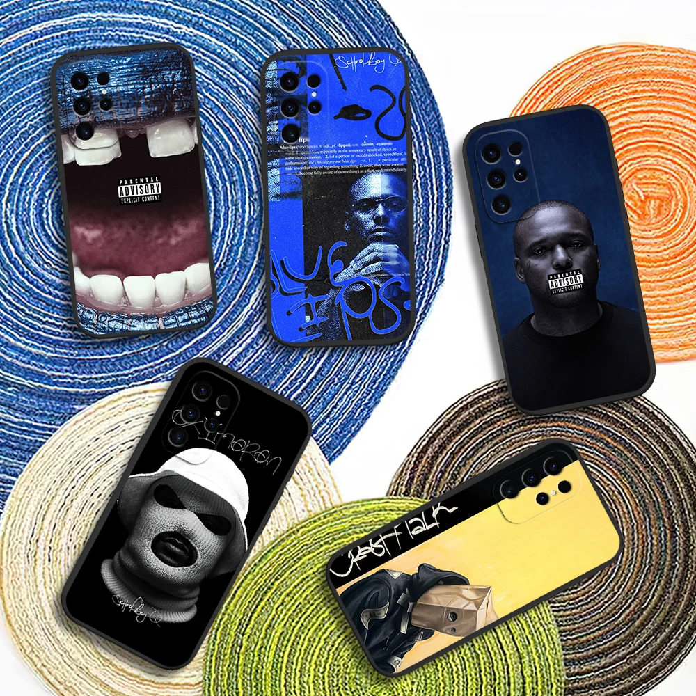 Чехол для телефона Rapper ScHoolboy Q Blue Lips Oxymoron Samsung Galaxy A54 A71 A72 A73 S22 S23 Ultra Black мягкий