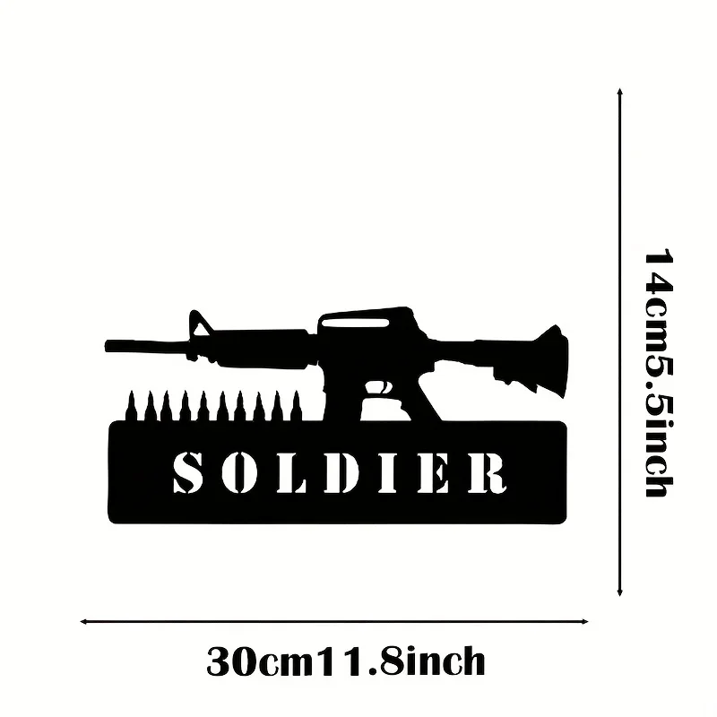 Черный металлический солдат пистолет внутренняя стена Спальня украшение
