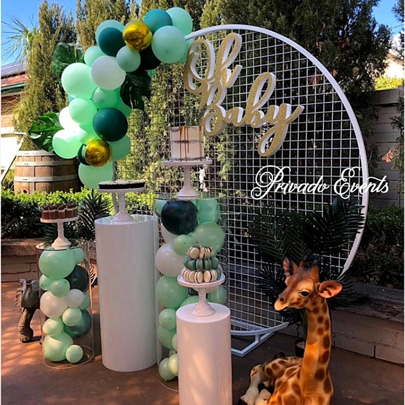

New wedding round grid arch forest balloon decoration iron grid road guide wedding background grid screen