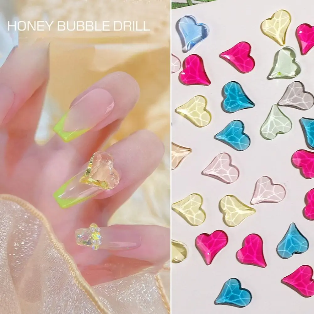 

Crooked Heart Nail Diamond Stone Strass Glass Rhinestones For 3D Nails Art Decorations Supplies Jewelry