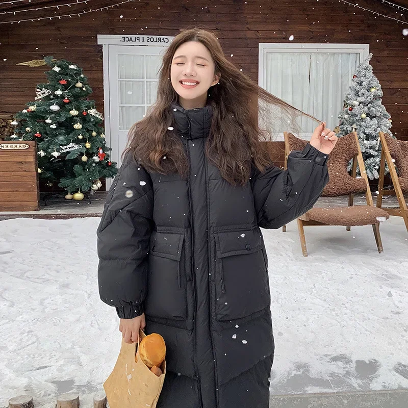 Женский Универсальный пуховик для похудения свободный крой длинные рукава