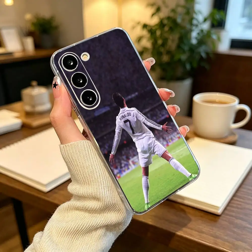 Фото Чехол для телефона Football For CR7 R-Ronaldo 7 для Samsung A71 A55 A51 A52 A35, прозрачный силиконовый чехол для телефона №4
