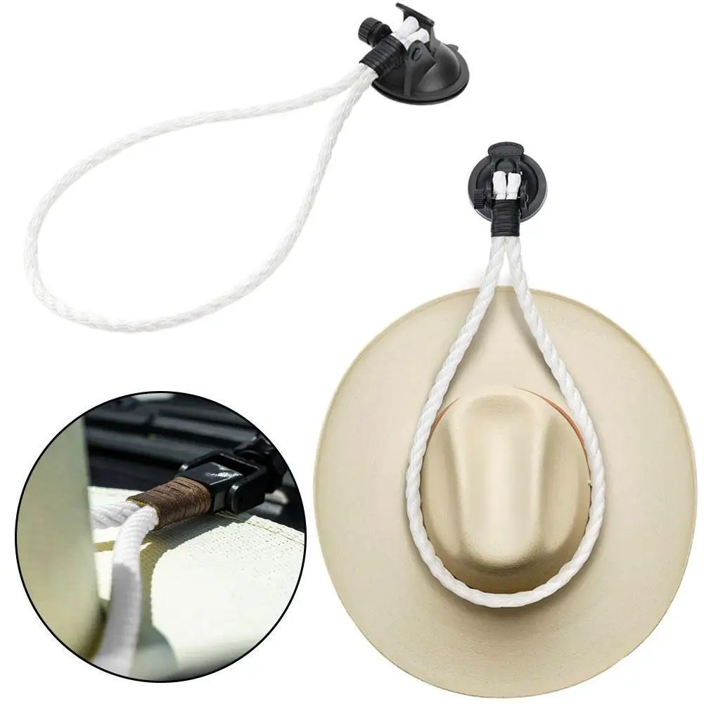 

Creative Car Windshield Cowboy Hat Holder Racks Silicone Suction Cup Storage Rope Home Mounted Hook Hats Hanger Car Accessory
