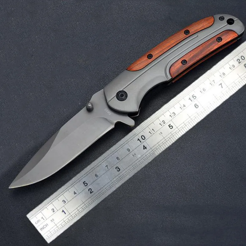 

OEM DA43 Folding Knife 440C Blade Wood Handle Tactical Militar Pocket Camping Tool Multi Utility Hunting Survival Jack Knives