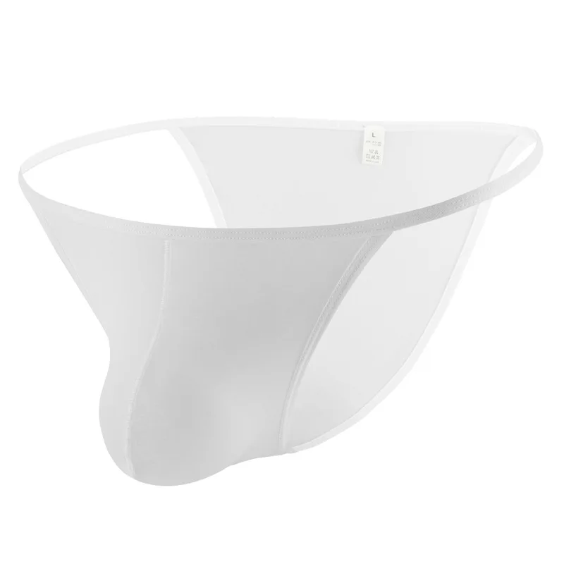 Men's Briefs Nylon Thin String Breathable Ice Silk Panties High Fork Underwear U convex Sexy Male Lingerie Comfortable Panty 3XL