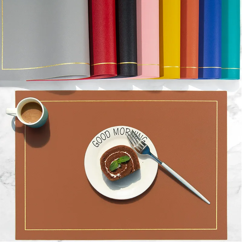 

Nordic Leather Household Pu Tableware Insulated Table Mat Hotel Western Food Waterproof Table Mat