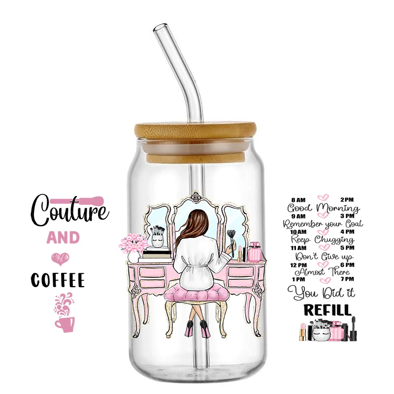 16 унций UV DTF обертки для чашек Переводные красочные кофейные наклейки