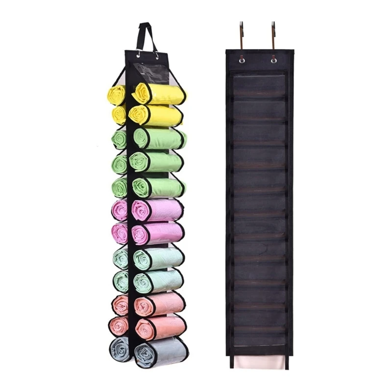 

Yoga Legging Storage Organizer Space Saving Clothes Closets Roll Holder 24 Roll Independent Compartments Hanger Foldable
