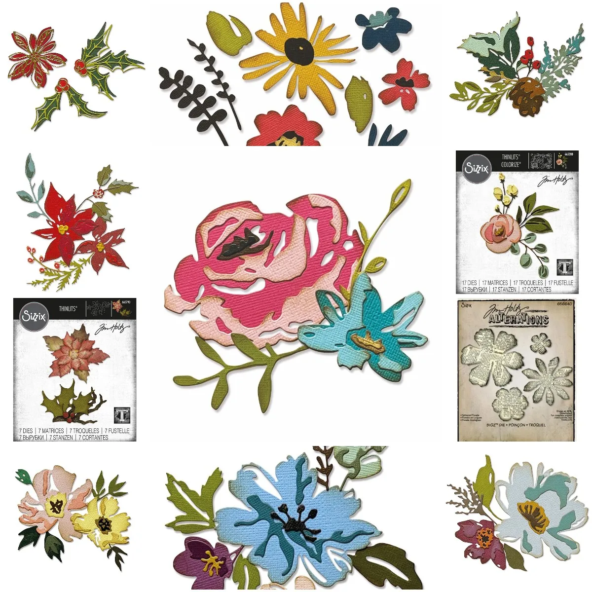 

Magenta Flower and Pinecones Metal Cutting Die DIY Scrapbooking Crafts Maker Photo Album Template Handmade Decoration 2023 New