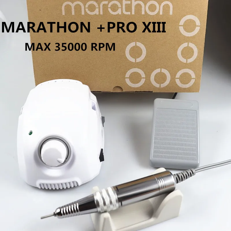 

New Arrival STRONG 210 MARATHON PRO XIII Handpiece 65W 35000rpm Nail Drills Manicure Machine Pedicure Electric File Bits Kit