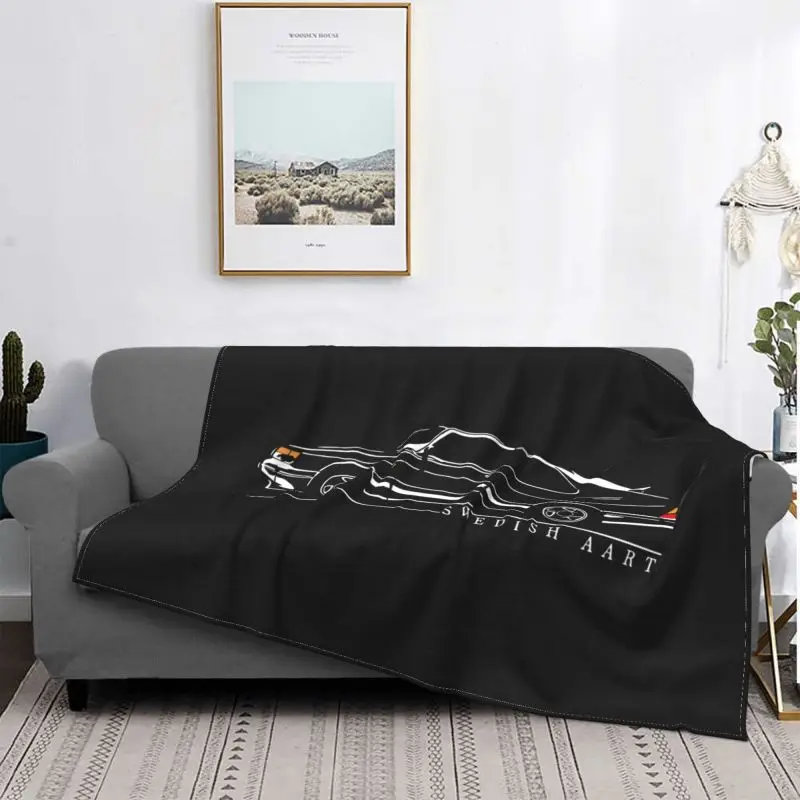 Classic For Saab 900 Turbo Fans Swedish Aart Blanket Luxury Flannel Sofa Cover Family Expenses