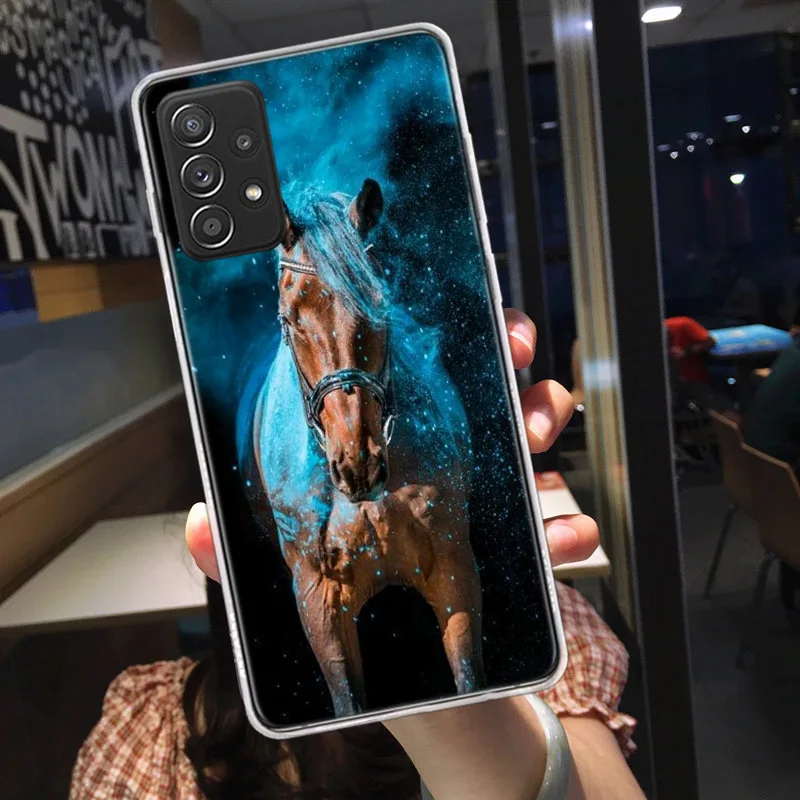 Чехол для телефона Running Horse с животными Galaxy A12 A22 A32 A42 A52 A52S A72 Samsung A73 A53 A33 A23 A13 A9 A8 A7 A6
