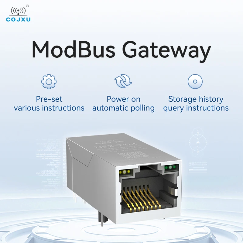 TTL Serial to Ethernet NE2-T1M 10M/100M Network Port RJ45 Ultra Small Size Modbus Gateway TCP RTU MQTT