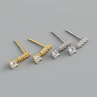 eh1291 simple fashion small fresh diamond s925 silver ear nail strip gold earrings female