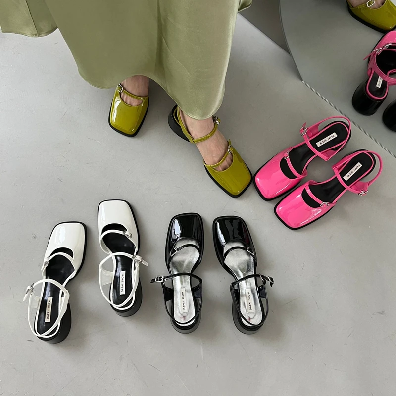 

Non-slip Square Toe Sandals Shoes Ladies Casual 2022 Summer Hollow Beach Elegant Shoes Korean Fashion Party Shoes Woman Design