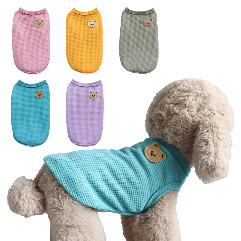 Soft Fleece Dog Clothes Autumn Winter Warm Flannel Pet Clothing for Small Medium Dogs Vest Cute Striped Shirt Cat Puppy Clothes