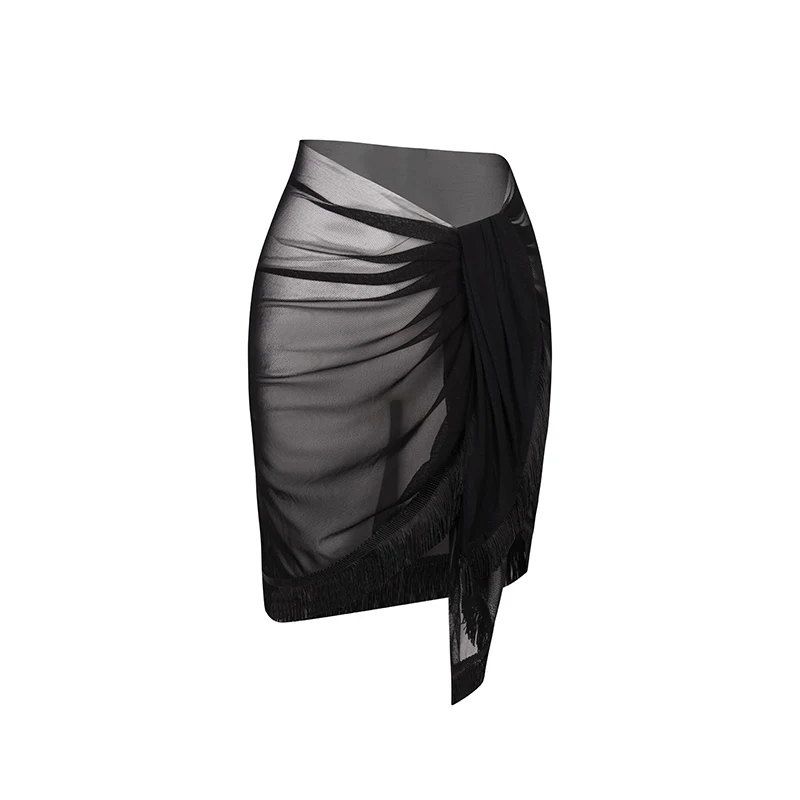 Новая одежда для латинских танцев девочек черная леопардовая сетчатая юбка