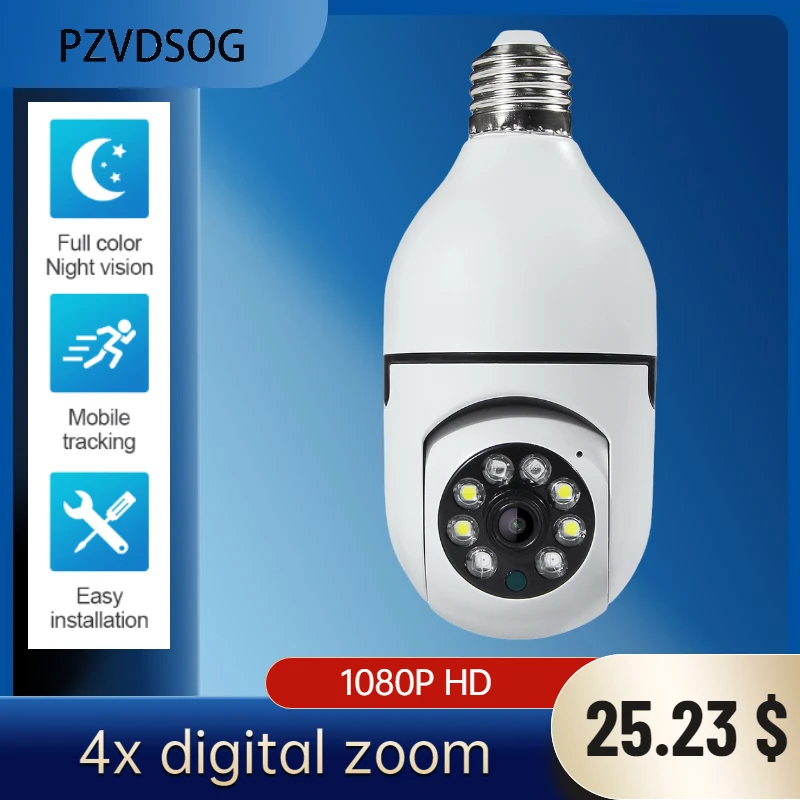 

PZVDSOG 1080P HD WIFI Security Surveillance Camera Night Vision Full Color Automatic Body Tracking Video Security Home Monitor