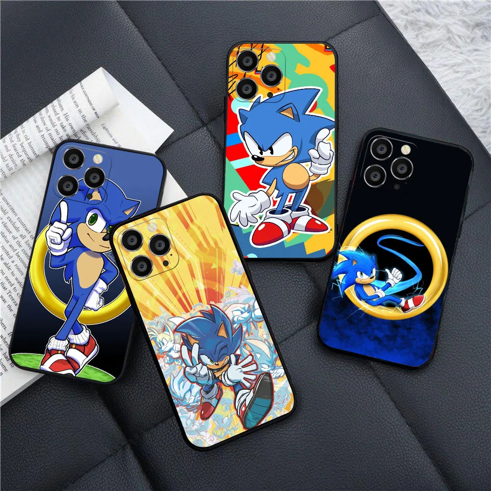 AU-11 Мультфильм Cute S-Sonics Black чехол для Moto G40 G60 G51 G41 G G50 G60S G42 G71 G52 E32 Edge 20 30 Lite Pro