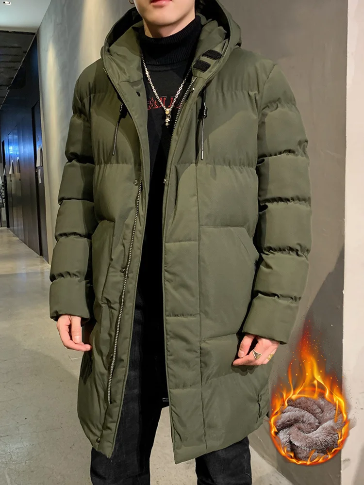 

Winter Men's Lon Parka Warm Jacket Fleece Liner ded Windbreaker Coat Tick Cotton Padded Termal Parkas Plus SIze 8XL