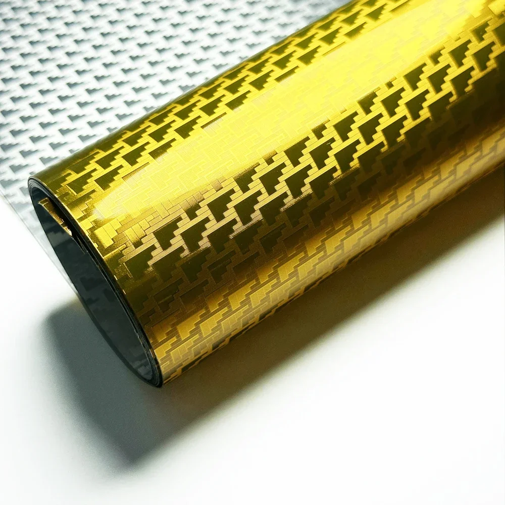 Высокоглянцевая Золотая фотопленка из углеродного волокна автомобильная