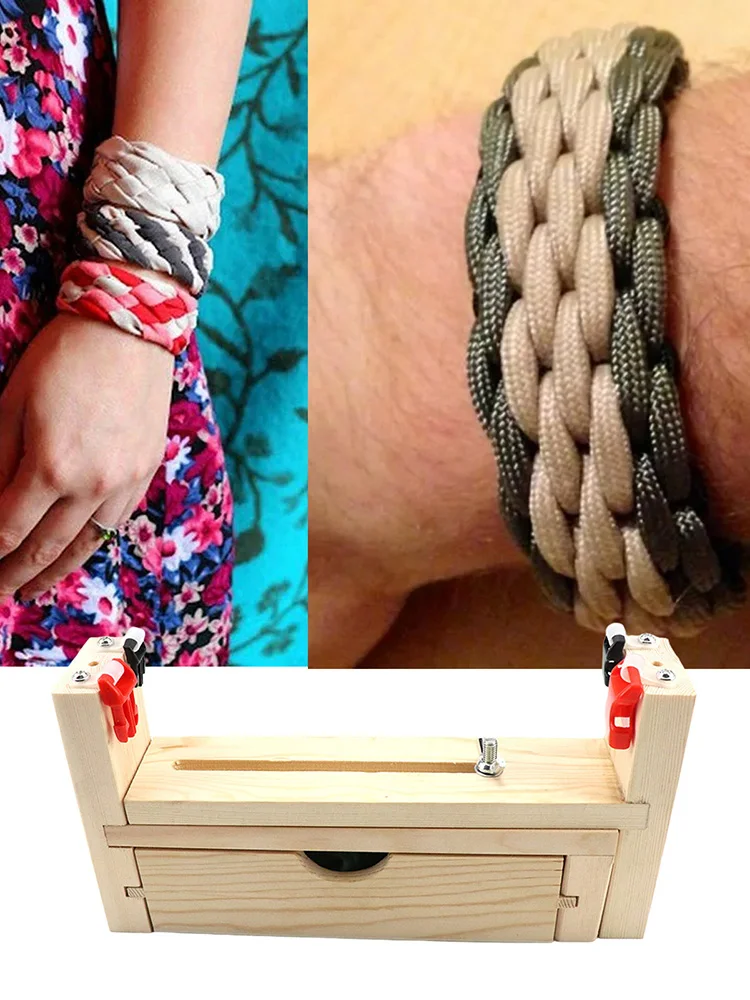 

1 Set Durable Adjustable paracord Jig Wooden Frame Bracelet Maker Braiding Accessories Weaving Tool Kit for Artcraft DIY