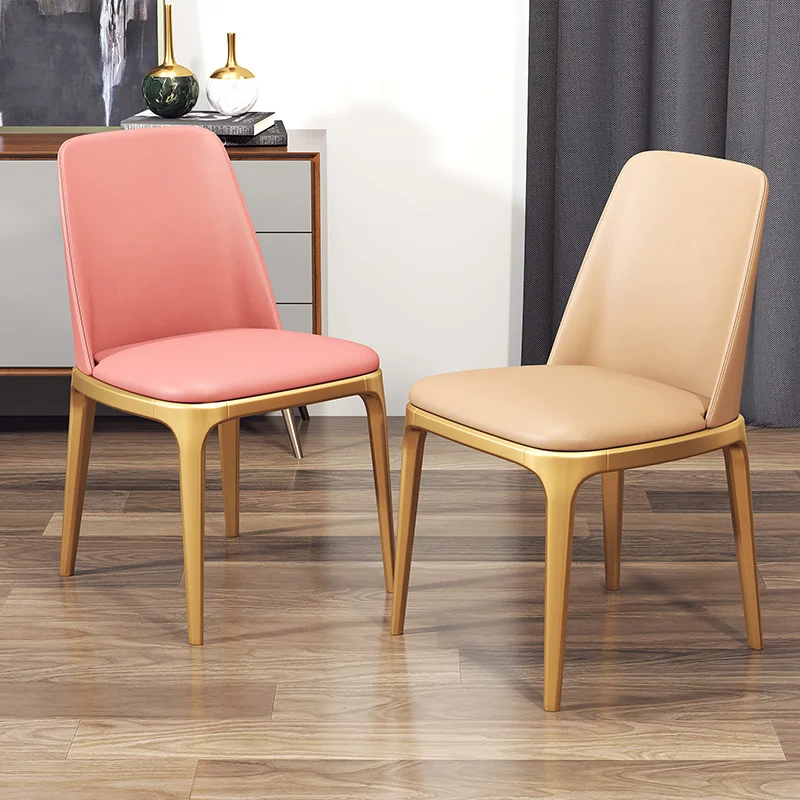

Кожаные золотые ножки, обеденные стулья, современные подушки, стулья для ресторана, в скандинавском стиле, для отдыха, мебель ZY35XP