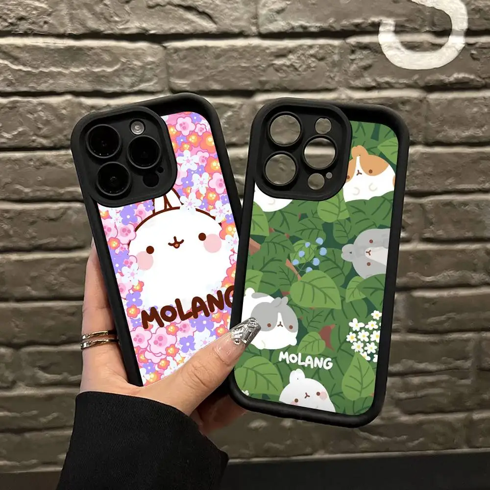 Фото Милый чехол с белым кроликом Моланг для iPhone 17 16 15 14 13 12 11 Pro Max Plus №3
